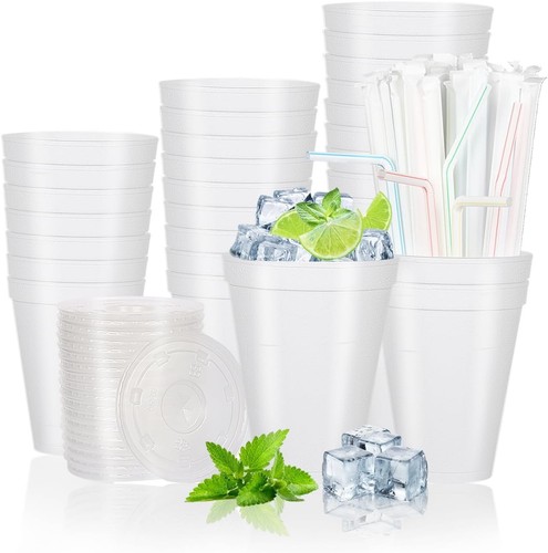 Styrofoam cups with lids - cups,