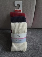 Girls Tights 3 Pack Size 5-6