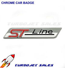 ST LINE Chrome & Red Badge Metal -Turbo Diesel Car Van Emblem Fiesta Focus Kuga