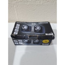 Pair Medion MD 86506 Black USB 2.0 Plug & Play Stereo Active Speakers for Laptop