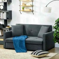 2 Seater Sofa Bed Settee Convertible Futon Daybed Sleeper Bed 2 Cushions Storage
