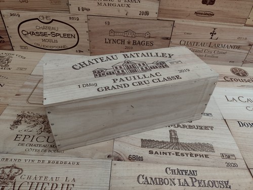 Wooden wine box crate - wine, lid