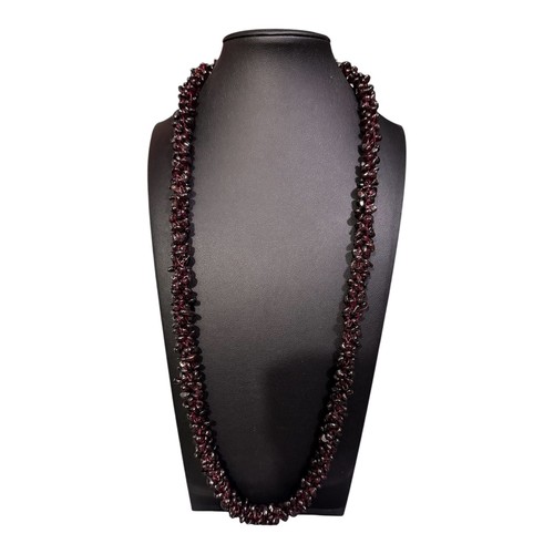 Garnet woven braided - garnet, infinity