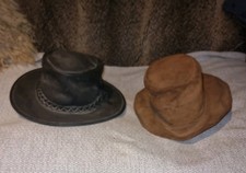 2 × Aussie Hats - Authentic Australian Vintage Leather Small 22in Ozhatz UK