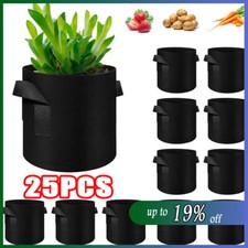 25PCS 5 Gallon Fabric Plant Pots Grow Bags with Handles Planter Planting Baskets