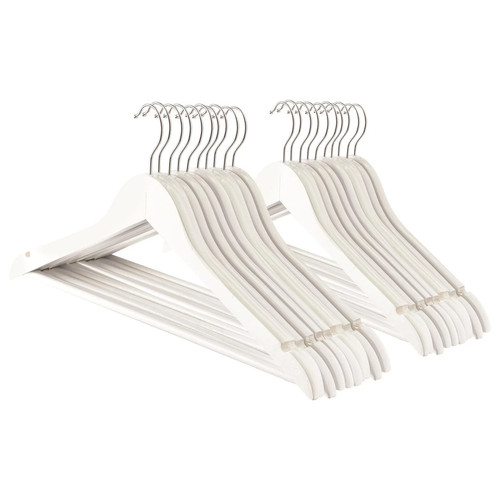 White wooden clothes hangers - wooden,