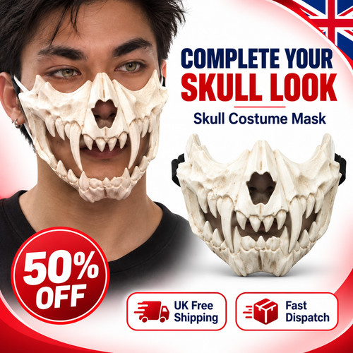 Party skull mask - party, long