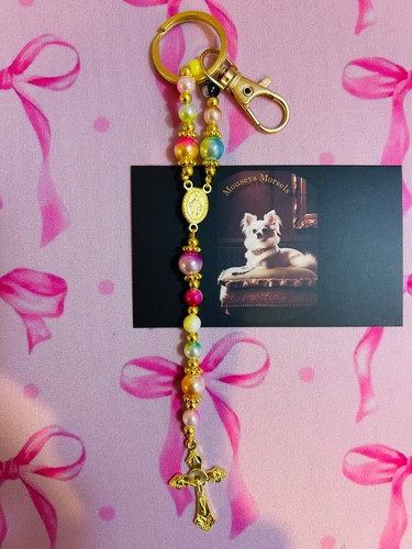 Handmade rosary key ring