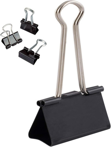 Rect pack binder clips - pack, 12