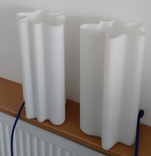 Terence Conran Vintage 2005 Frosted Glass PAIR of Tall Lamps Home Deq London