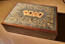 Genuine Italian Marquetry Playing Cards Storage Box