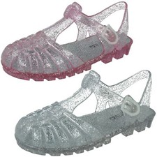 Girls Glitter Jelly Sandals