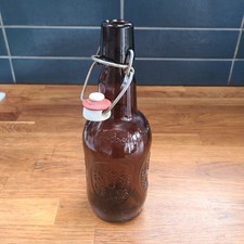Grolsch 45cl 450ml Brown/Amber Beer Bottles x2 & Original Flip Tops from 1980`s