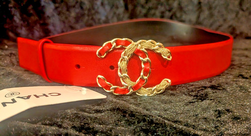 Chanel red leather interwoven - chanel,