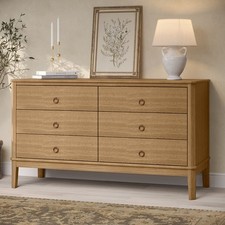 Solid Light Pine Wood Chest of 6 Drawers - Josephine JSN004