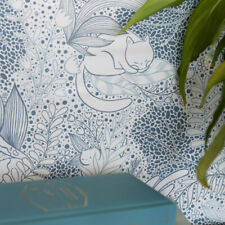 nu wallpaper GATO GARDEN BLUE easy peel & stick removable wallpaper