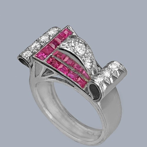 Art deco platinum - deco, ruby