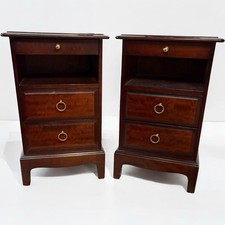 Pair of Rare Tall slim Stag Minstrel Bedside Tables drawers brass 