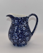 Vintage Burleigh Ware Calico Blue One Pint Jug