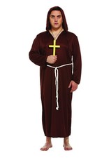 XL Monk Costume Medieval Brown