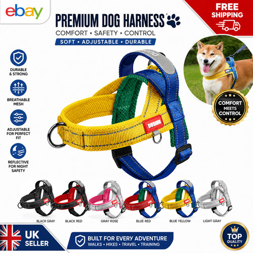Reflective pull dog harness - pull,