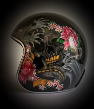 Custom Painted Low Profile Open Face Motorcycle Helmet Vespa Harley Davidson