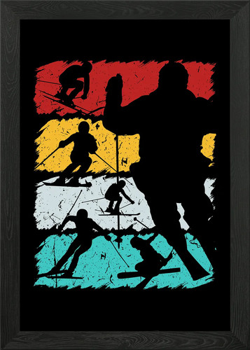 Skier vintage ski - vintage,