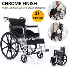 Ultra Lightweight Folding ALUMINIUM Travel Wheelchair, Portable Transit Chair