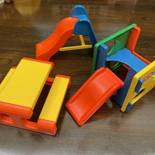 Little Tikes Dollhouse Furniture JUNGLE GYM PLAYGROUND, SLIDE & PICNIC BENCH
