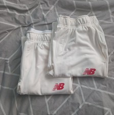 2 X New Balance Cricket Whites Trousers Joggers Mens Small W26 L30 NB Dry 