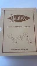 YAHTZEE Vintage Bookshelf Edition  Dice Board Game Hasbro New Inside 