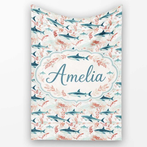 Soft fleece blanket sharks - soft,