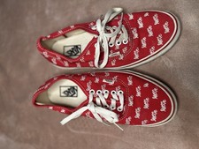 RARE VANS "LOVE ME" RED/WHITE SKATE SHOES SIZE UK 8