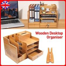 Wooden Office Desk Organiser