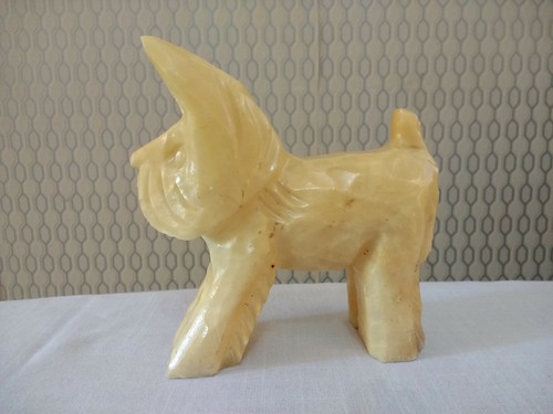 Small stone dog sculpture - small,