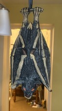 Hanging Vampire Bat Vintage 14" Halloween Decor Prop Latex Rubber Haunted House 