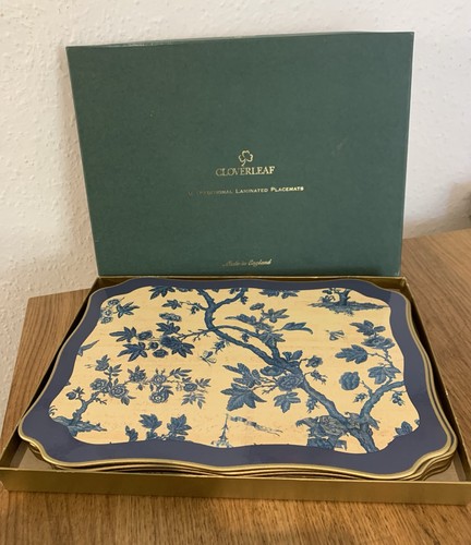 Cloverleaf chinoiserie blue - chinoiserie,
