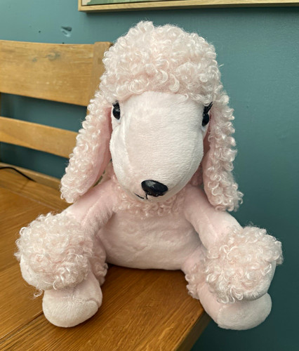 Pink curly poodle heatable - curly,