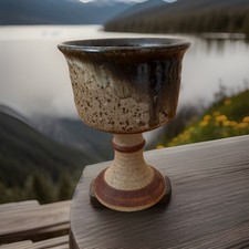 Vintage Studio Pottery Goblets x6 – 1970s Cornwall  Desert Port Wine