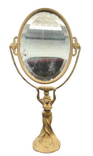 Brass lady mirror - lady,