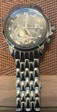 ANDRE BELFORT 35 JEWELS BLACK DIAL MENS AUTOMATIC WATCH, 45MM STAINLESS STEEL.