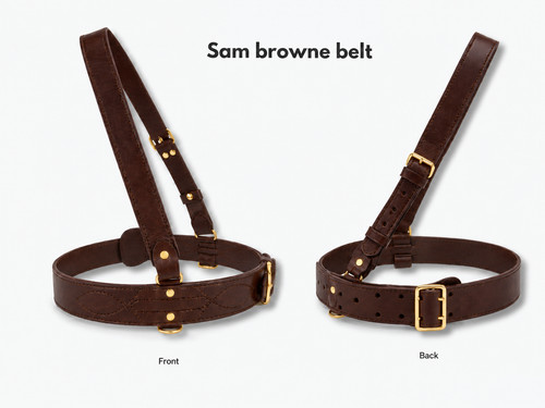 Sam browne belt - belt, brown