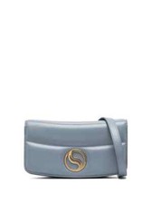 Stella McCartney Crossbody Handbag Blue S-Wave Padded Shoulder Bag Womens
