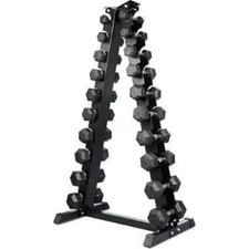 1- 10kg Hex Dumbbsell Set with rack stand - Free weights