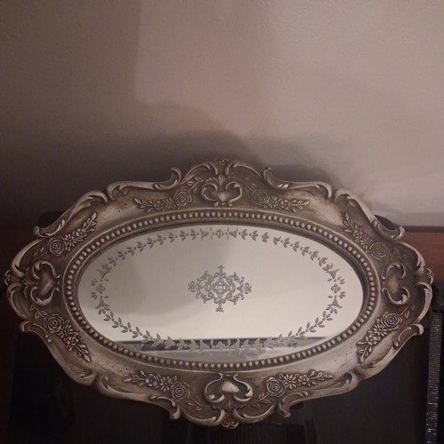 Ornate vintage silver - silver, oval