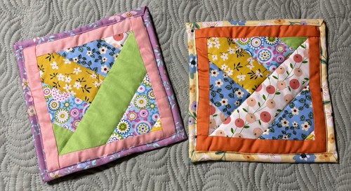 Quilted patchwork pot - patchwork,