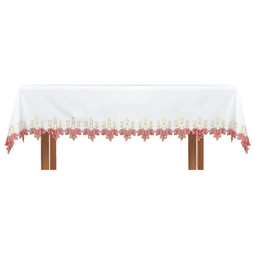 Altar frontal red floral motif - frontal,