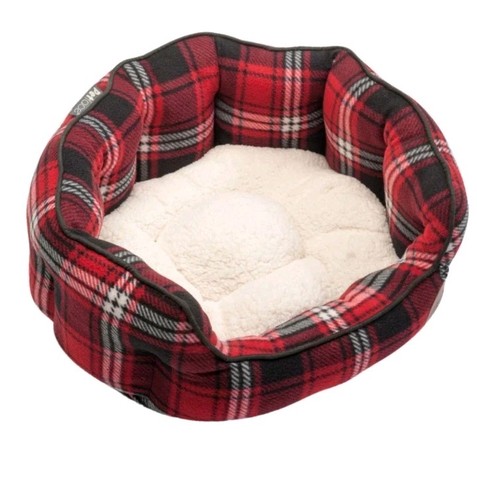 Petface red tartan check - red, oval
