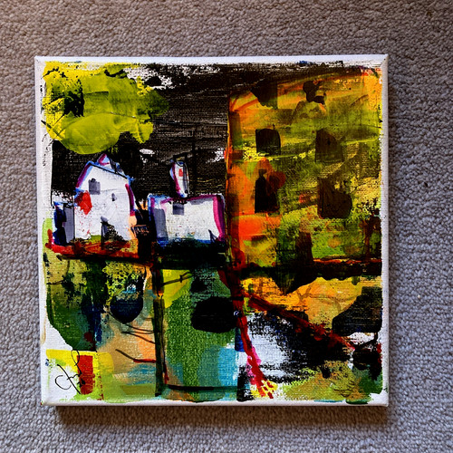 Abstract acrylic mixed media