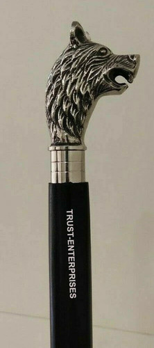 Silver wolf head - silver, walking